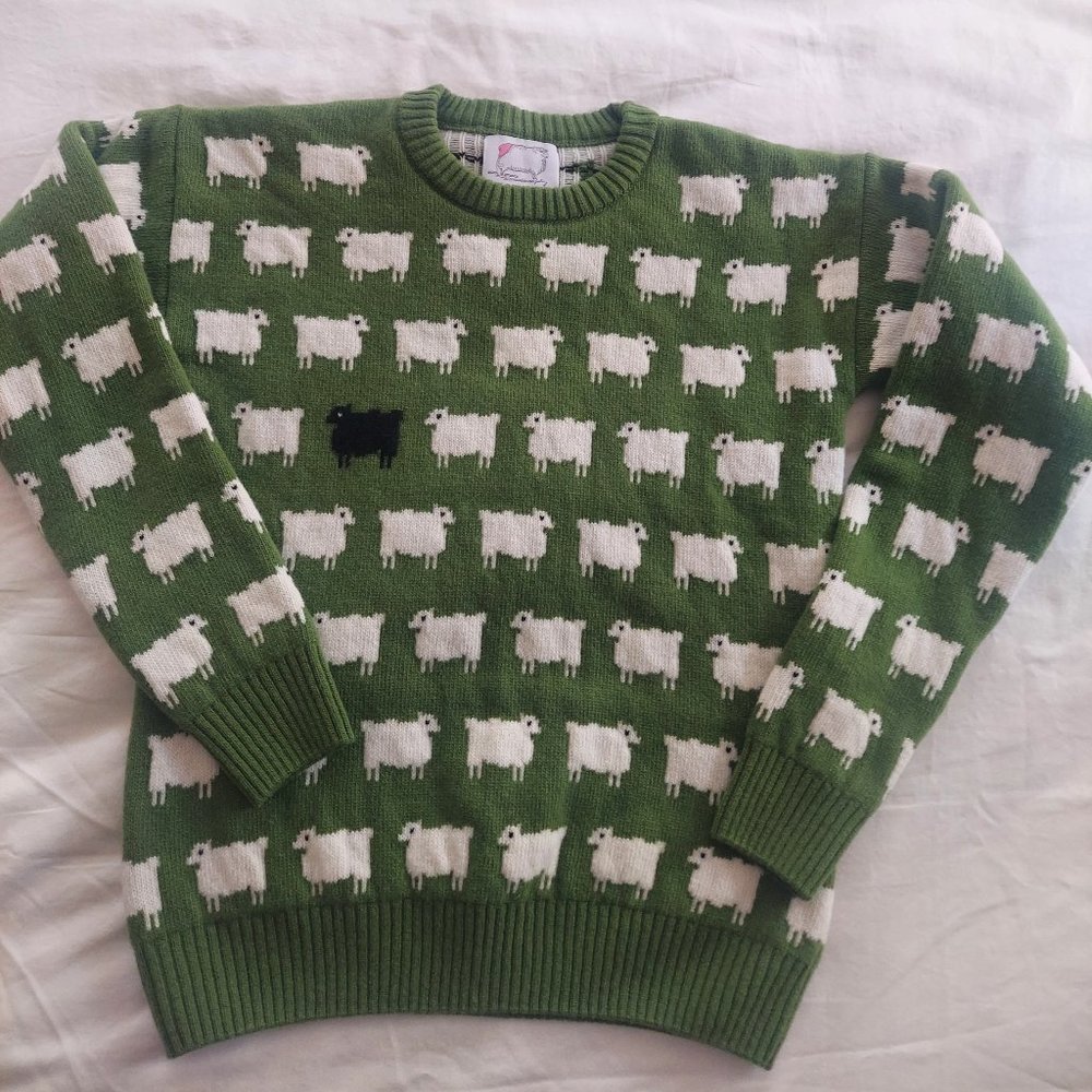 Warm and Wonderful 100% wool "Princess Diana" sweater in green